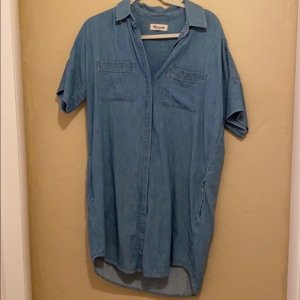 Madewell indigo shirt dress